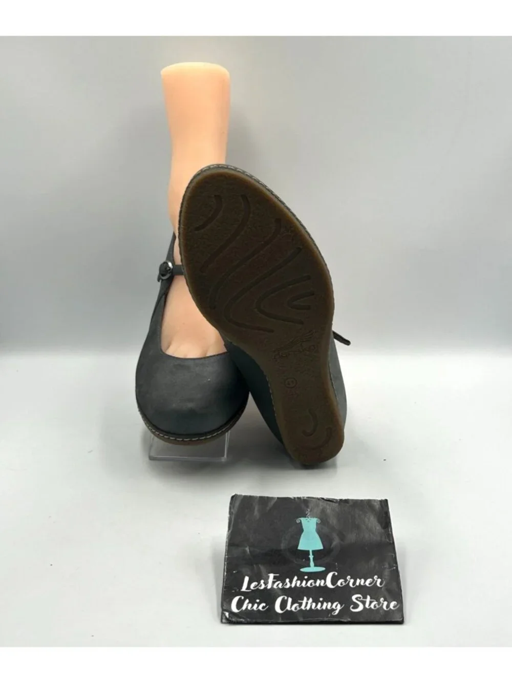 Dansko Women's Metallic Gray Leather Loralie Mary Jane Wedge Shoes Sz 10.5 3520